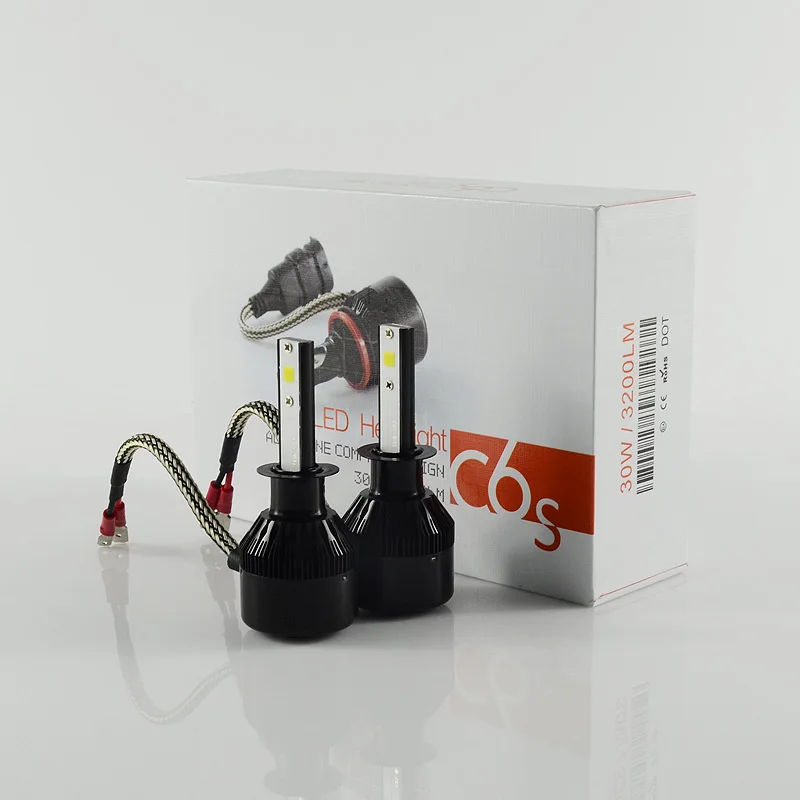 1 комплект H1 60W 6400LM C6S светодиодный фонарь COB чипы все в одном дизайн турбо