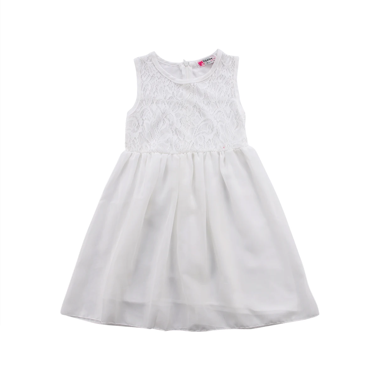 Летнее платье для маленьких девочек белые милые кружевные платья без рукавов с