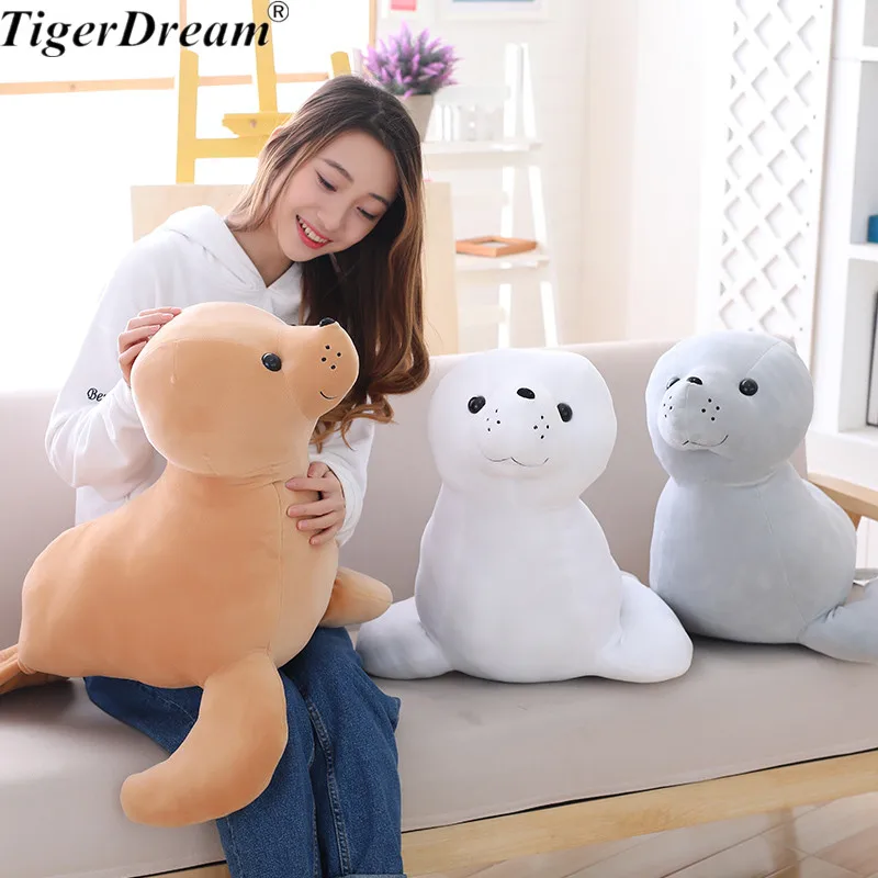 

One Piece Super Soft PP Cotton Stuffed Seal Plush Toys Creative Sea Lion Cushions High Quality Dolls Sleeping Pillows 2 Size
