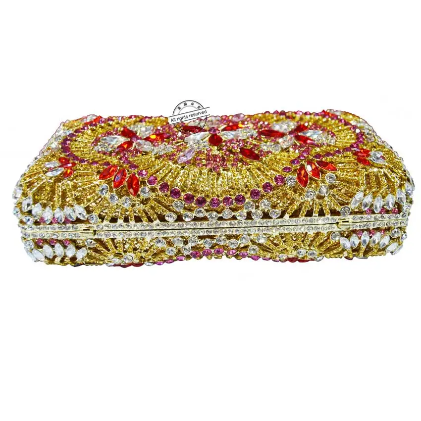 2016 Роскошная вечерняя сумочка Стразы с красными бриллиантами клатч женская