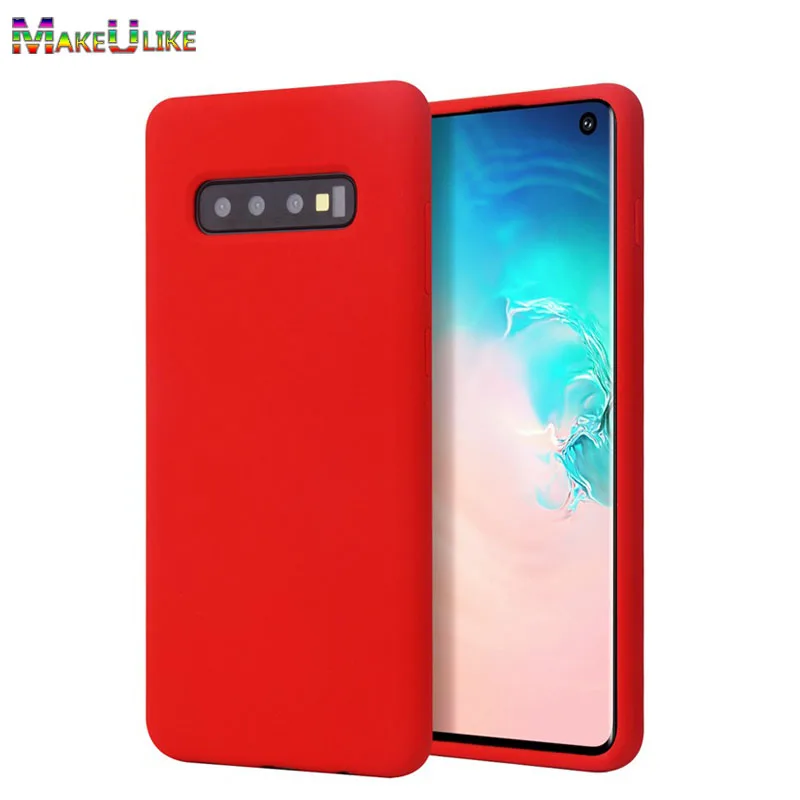 Жидкий силиконовый чехол для Samsung Galaxy S10 Plus S10e задняя крышка 15 цветов мягкий