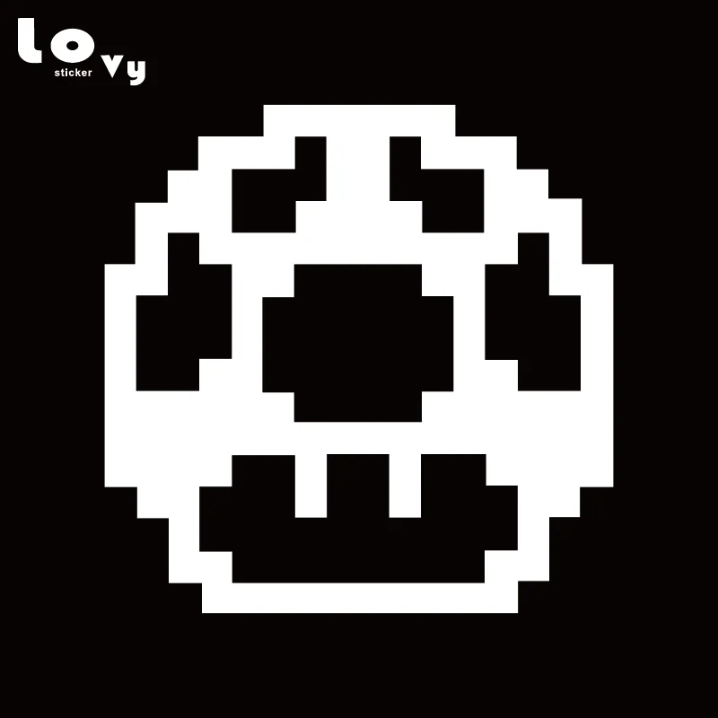 Mario 8 бит power Up гриб виниловая наклейка автомобиля мультфильм автомобиль для окно