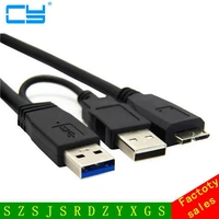 new arrival usb 3 0 a y usb 2 0 male to micro b power data cable for mobile hard disk drive mobile hdd ssd 60cm