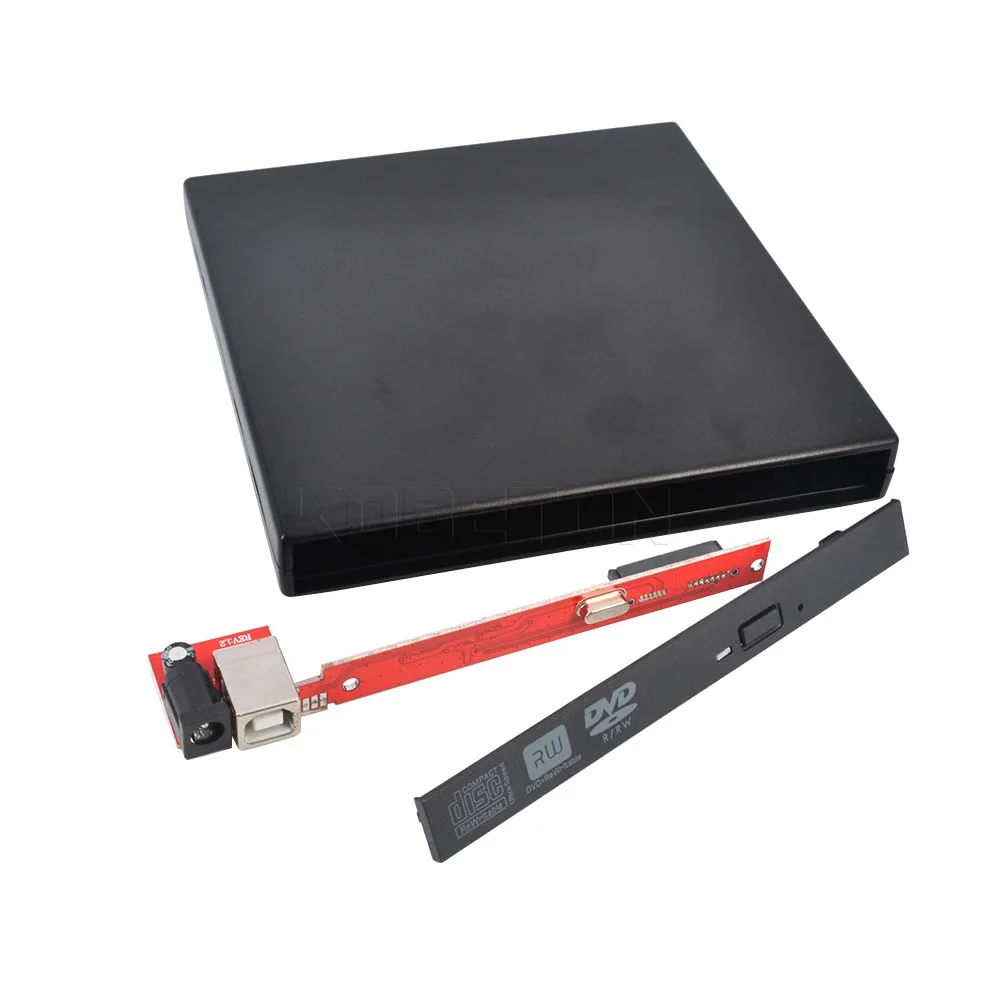 Kebidumei Компьютерные аксессуары портативный USB 2 0 DVD CD DVD-Rom SATA Внешний чехол тонкий