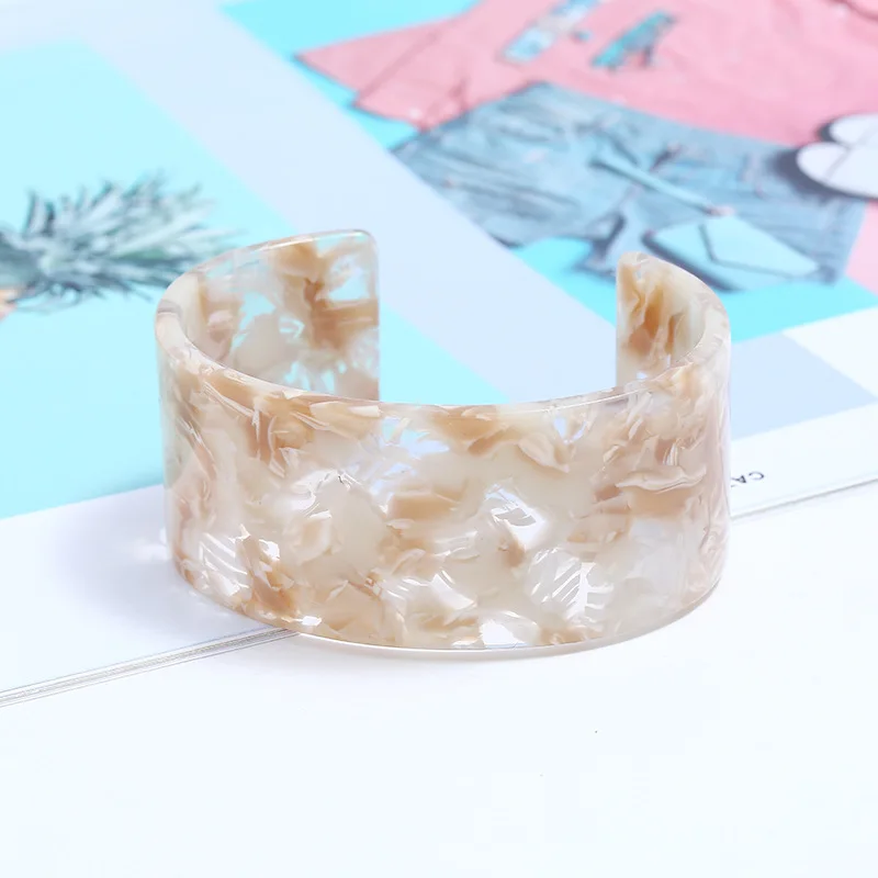 New Trendy High Quality Opening Acrylic Resin Leopard Bracelet for Woman Men Retro Boho Style Colorful Female Jewelry | Украшения и