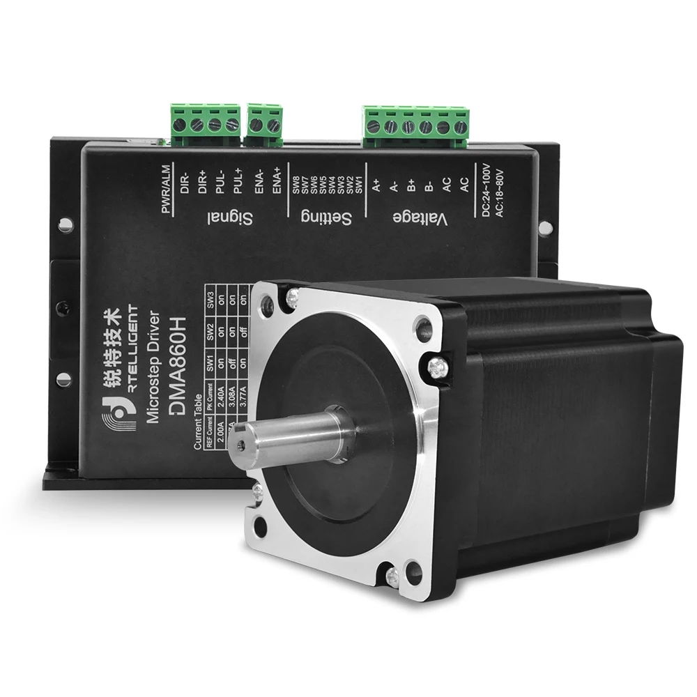 Nema 34 Dia14mm 4-свинец 8.5NM 6.0A шаговый двигатель с DMA860H Драйвер шагового двигателя постоянного тока мотор Драйвер шагового двигателя ЧПУ комплект