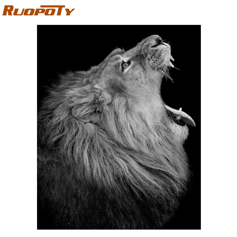 Ruopoty Рамка Diy картина по номерам ручная роспись картина масляными красками с животными Раскраска по номерам картина с каллиграфией для домашнего декора - Цвет: 1689