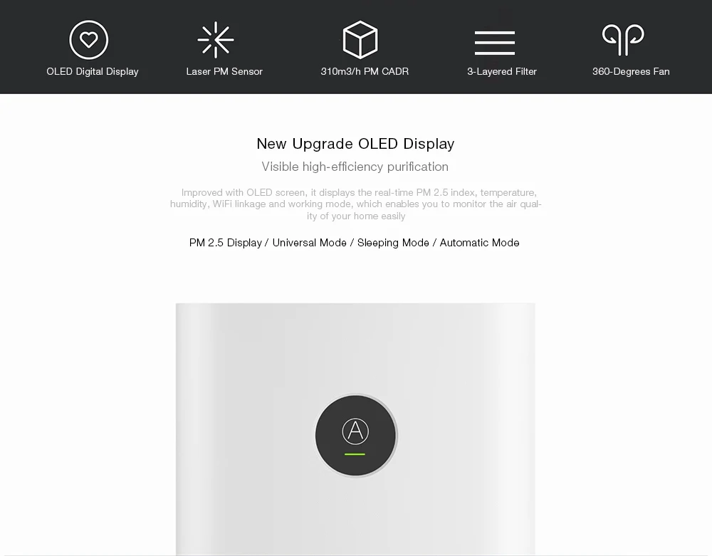 Xiaomi очиститель воздуха Pro Xiaomi очиститель воздуха 2S стерилизатор OLED экран беспроводной Смартфон приложение управление домашняя очистка воздуха Toos
