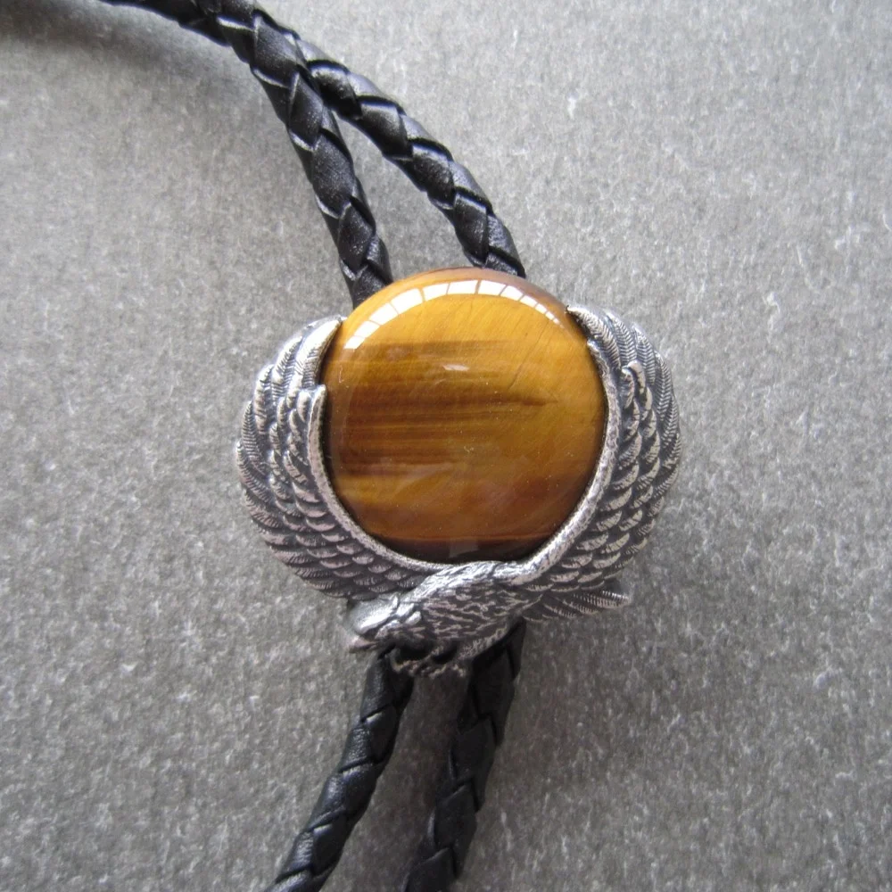 Jeansfriend Оригинальное кожаное ожерелье с галстуком бабочкой|necklace charm|leather silver