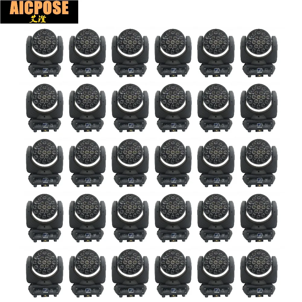 30 шт./лот 19x15 Вт Led RGBW 4в1 Wash/Zoom Light DMX512 Moving Head профессиональное шоу сценическое