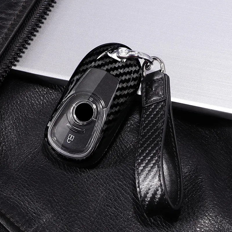 E-black keychain PC углеродное волокно полный защитный чехол для ключа автомобиля чехол для OPEL Astra Buick ENCORE ENVISION лакросс - Название цвета: E-black keychain