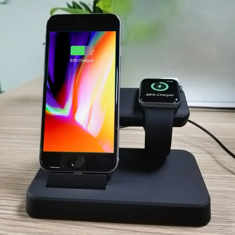 2 в 1 Беспроводное зарядное устройство для Apple iPhone Зарядная база iwatch watch