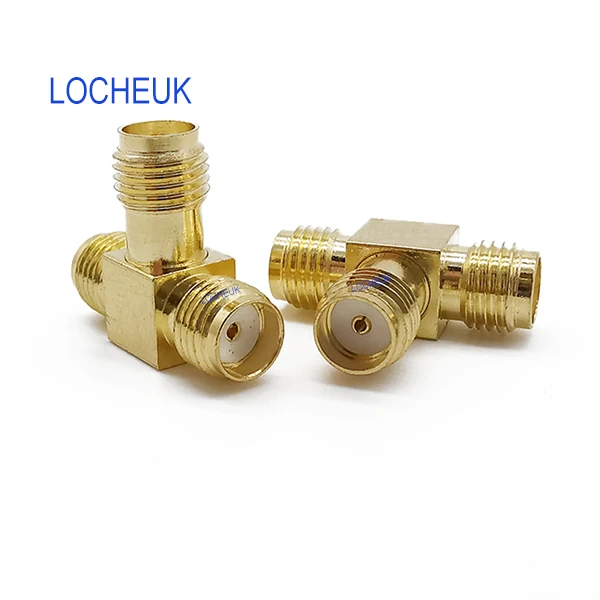 2pcs T 2 шт. разъем jack SMA разъем RP SMA гнездо адаптера Позолоченные RF коаксиальный Разъемы SMA женский мужской терминал - Цвет: 2pcs T