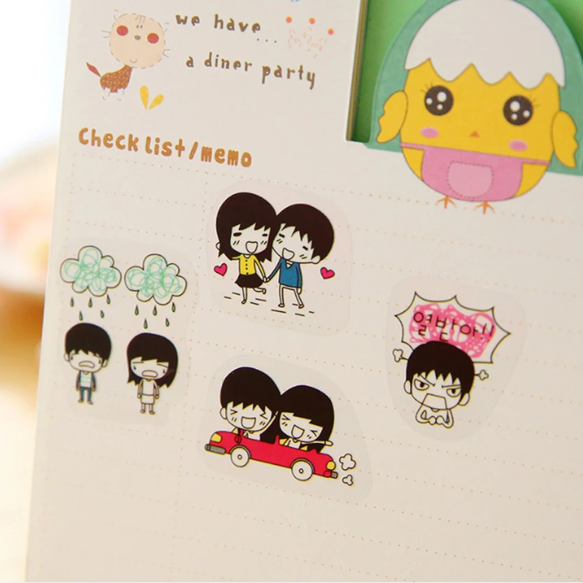 

5sheets/pack Swee girls boys Daily Transparent PVC Decorative Stickers Scrapbooking Valentine's Day lover Gift surprise