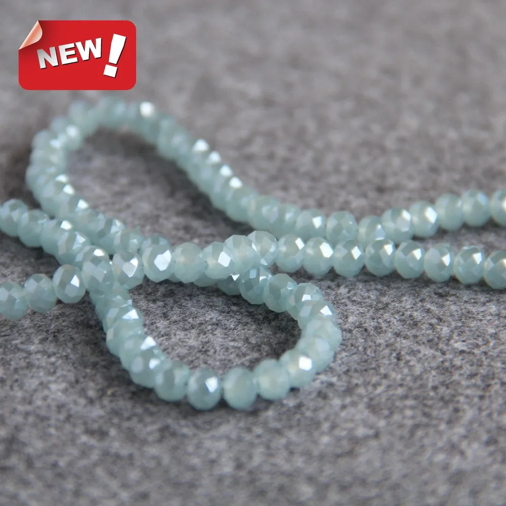 New For Necklace&ampBracelet 3*4mm Faceted Light Blue AB+ Colorful Glass Crystal Beads Stone Loose DIY Fashion Jewelry Making | Украшения и