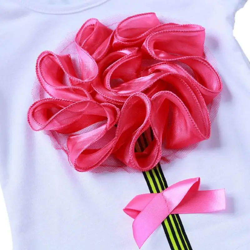 Летнее платье для девочек 2 шт. разноцветная футболка без рукавов с розами + юбка