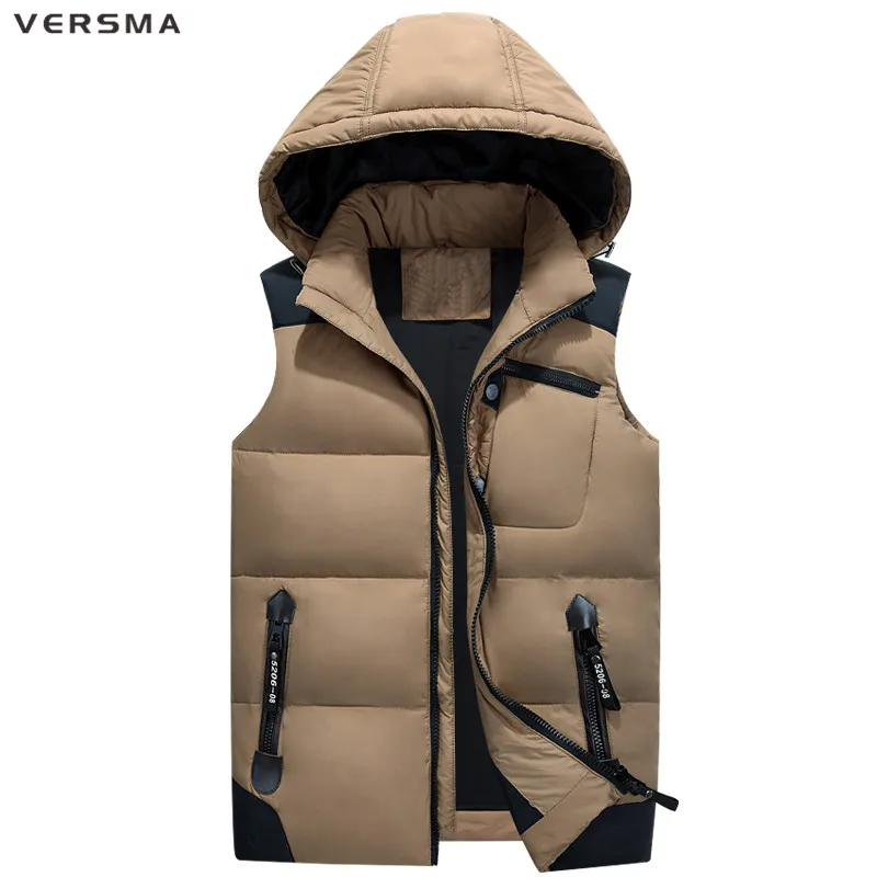 VERSMA с капюшоном Лидер продаж Брендовая мужская жилет Colete Masculino Для мужчин без