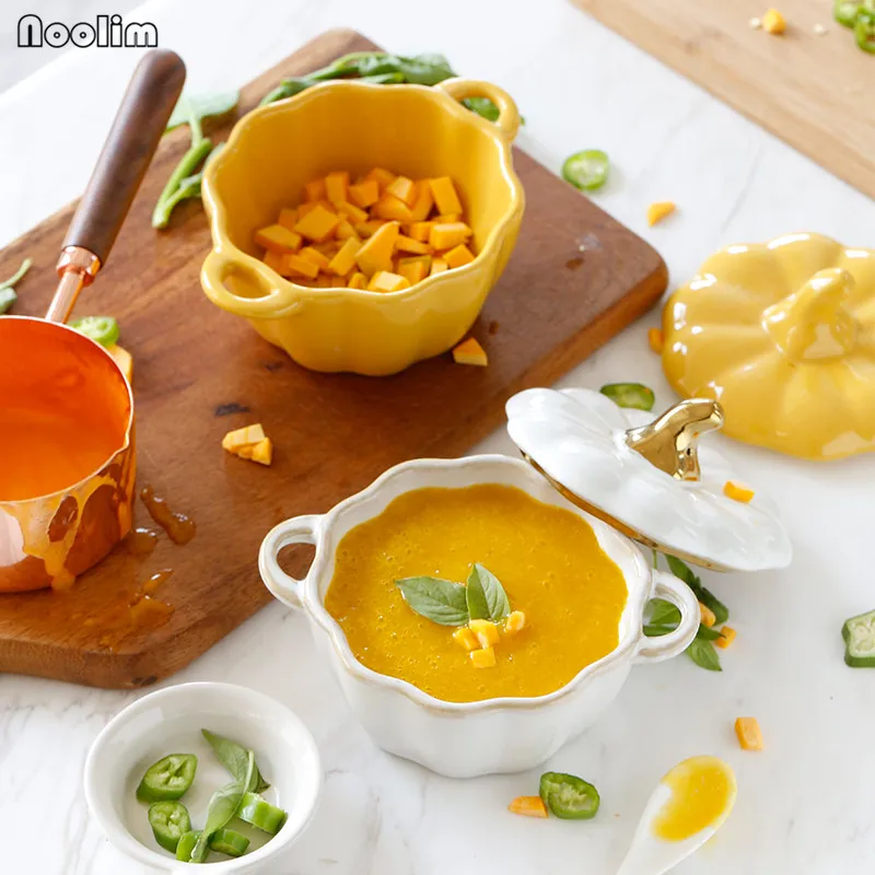 NOOLIM керамическая миска для завтрака с тыквой фарфоровая Бытовая позолоченная