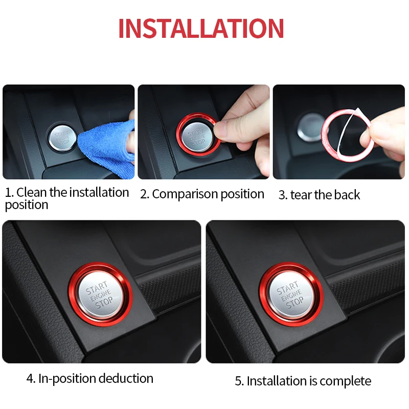 Кнопка запуска двигателя автомобиля крышка кольцо переключатель украшение