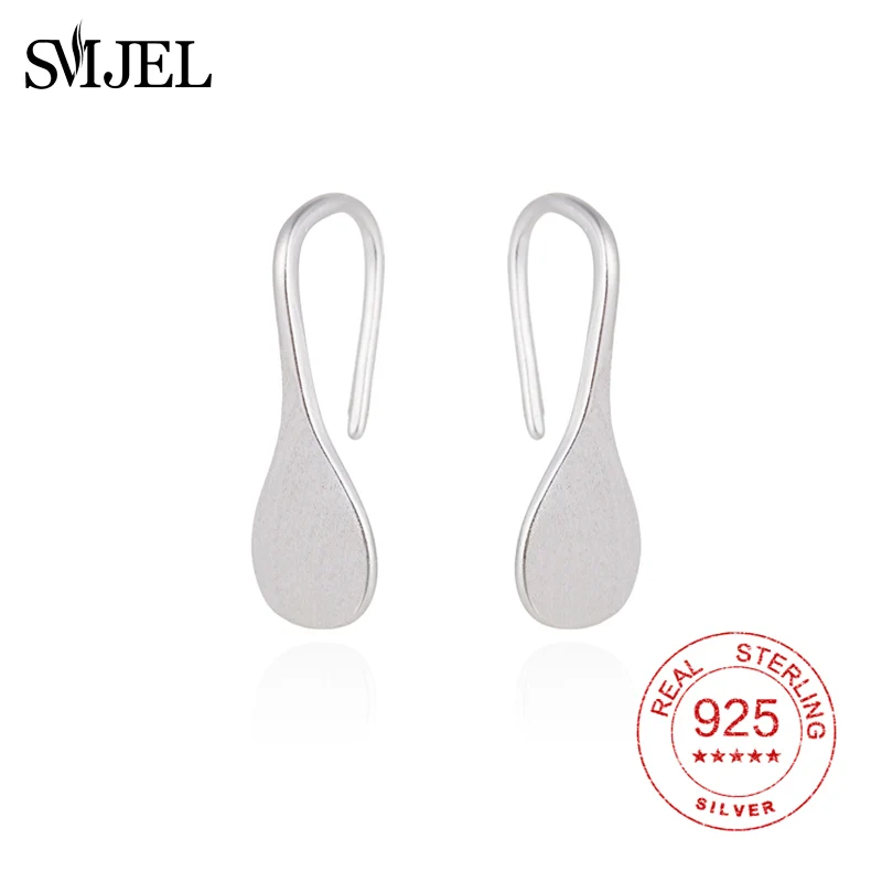 SMJEL серебро 925 пробы Корейская простая серьга-гвоздик капля серьги для женщин