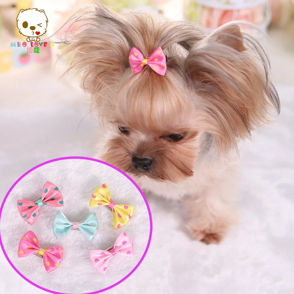 

Lovely pet dog hair accessories Dog hairpin stamp Yorke Natsu Teddy flower wholesale 100pcs