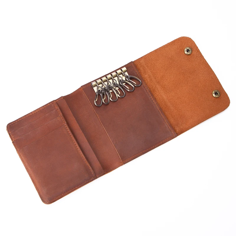 Натуральная кожа короткий стиль сумка для ключей из воловьей кожи мужской