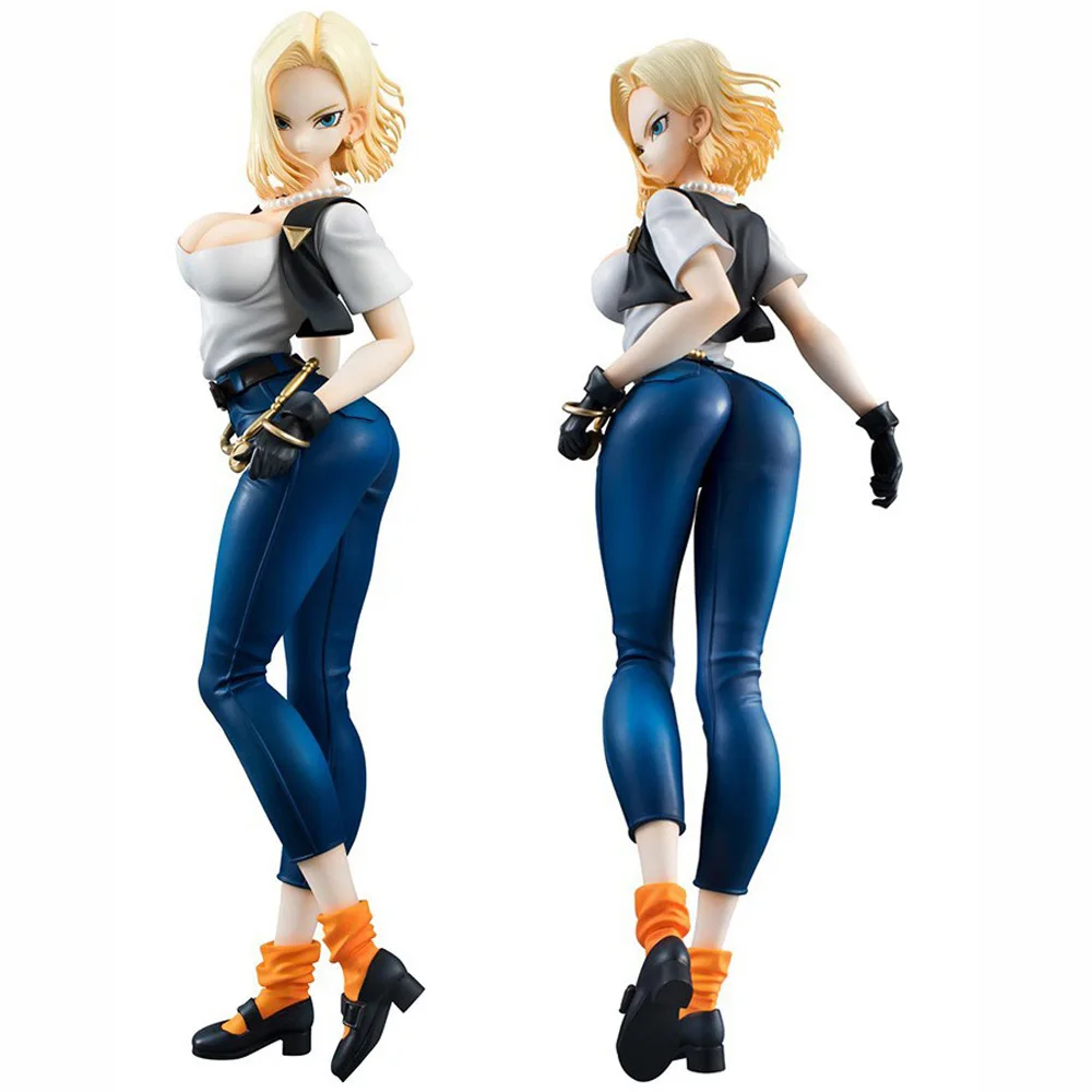 20 см Dragon Ball Z Android 18 лазурит Сексуальная аниме фигурка ПВХ Новая коллекция Фигурки игрушки коллекция для Рождественский подарок
