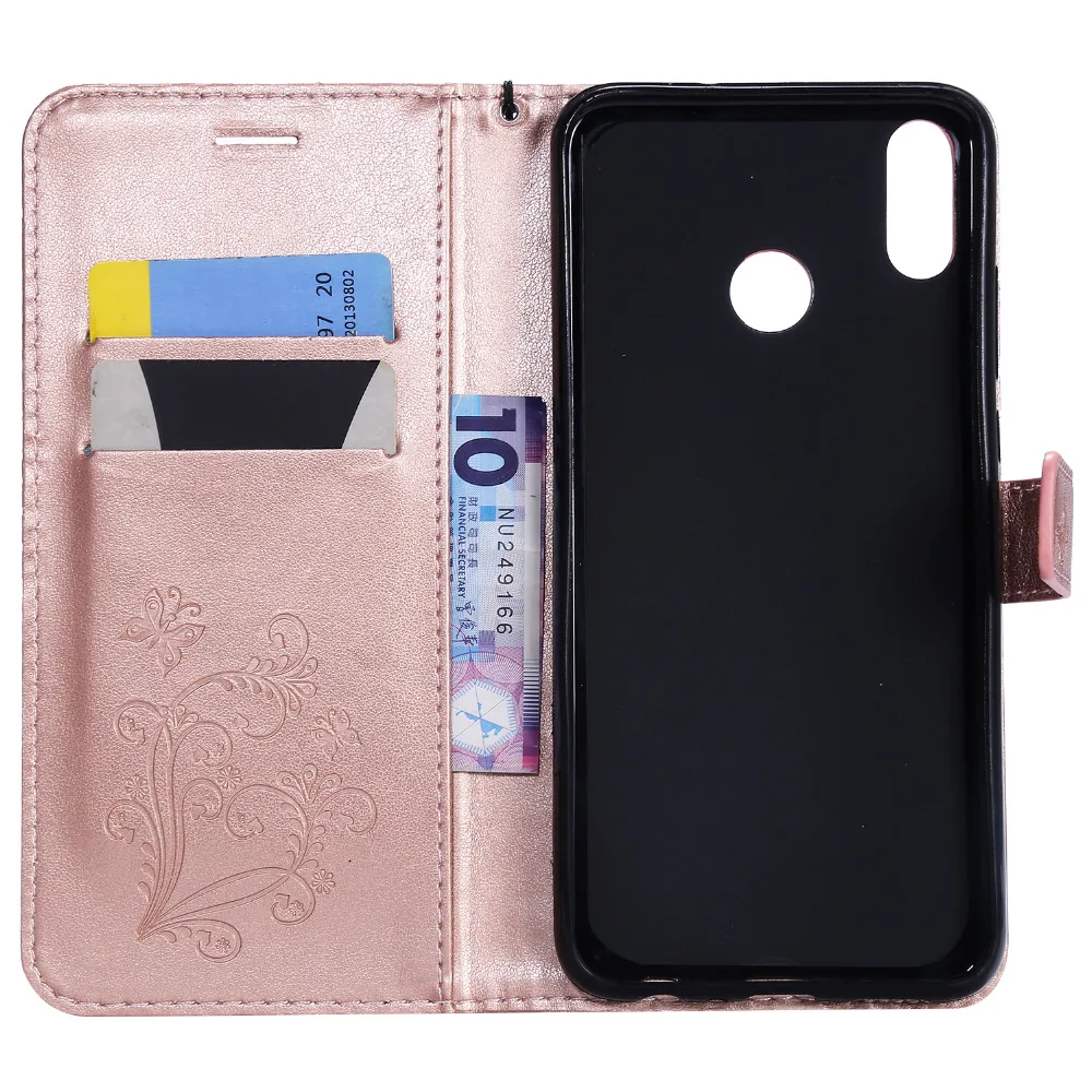 Кожаный чехол для Huawei Y6 2019 Prime Y 6 Y6Prime MRD-LX1 MRD-LX1F 3D Бабочка флип кошелек телефона |