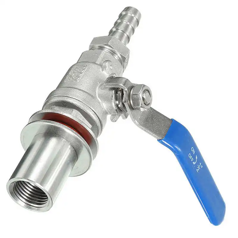 Компактный шариковый клапан 1/2 "из нержавеющей стали без швов Барб Homebrew пивной