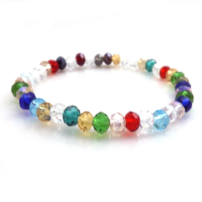 

Wholesale 20pcs Mixed Color 6mm Crystal Beaded Bracelet Stretchy Bracelets For Promotion