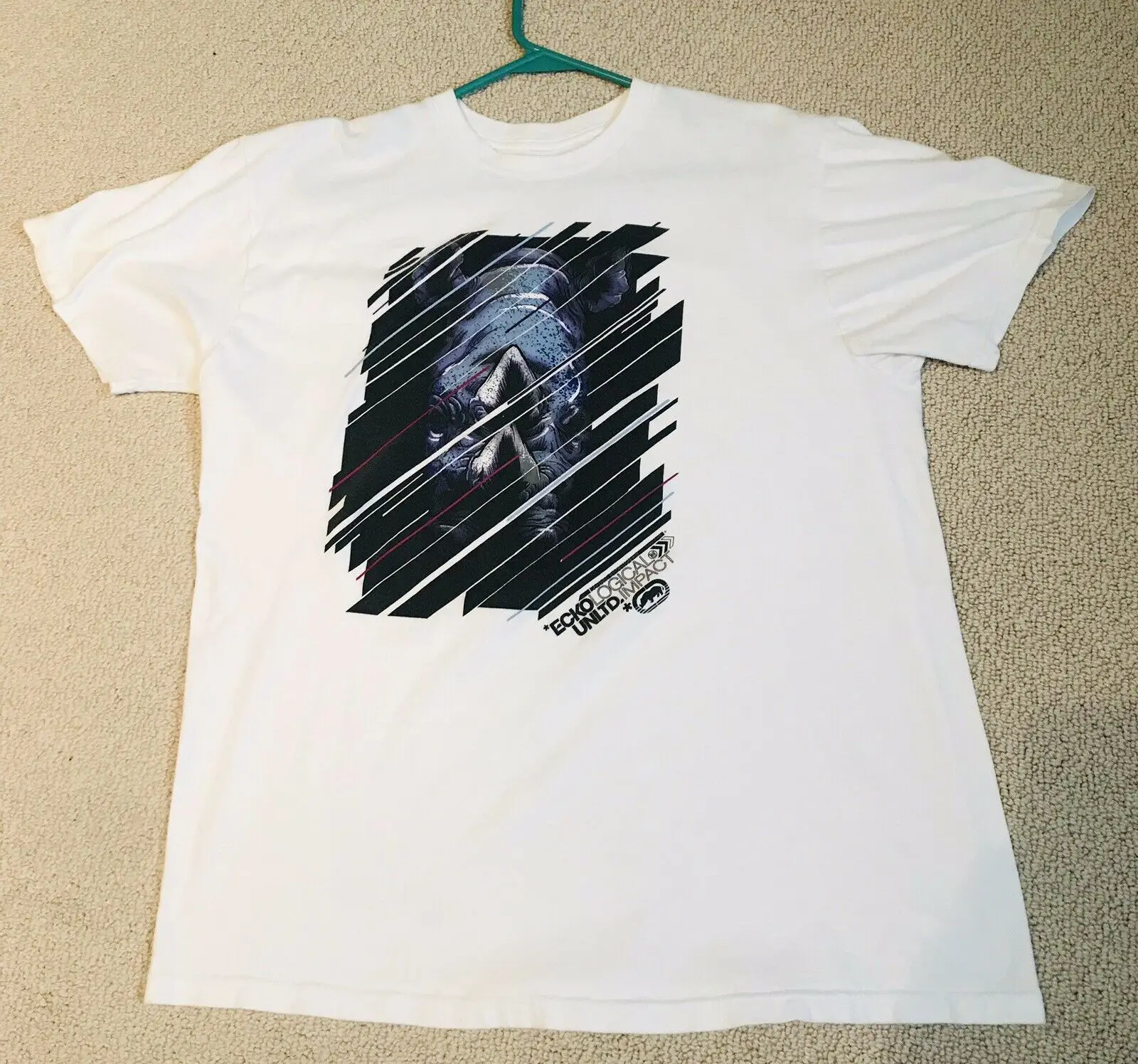 Мужская классическая футболка Ecko Unltd XL RN93536 в стиле хип хоп с принтом носорога 100%