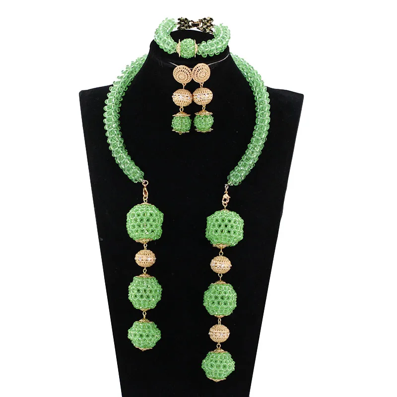 Модные Подарочные ювелирные изделия 2017 Зеленые нигерийские Ювелирные наборы для