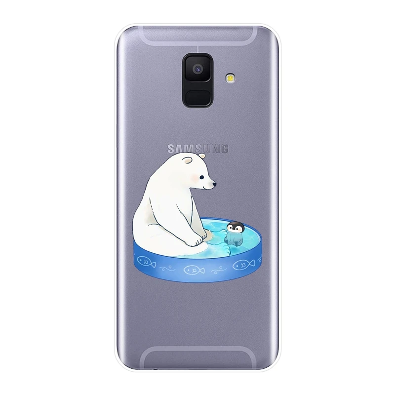 Задняя крышка для Samsung Galaxy A6 A7 A8 2018 A3 A5 2016 2017 мягкий силиконовый чехол телефона с