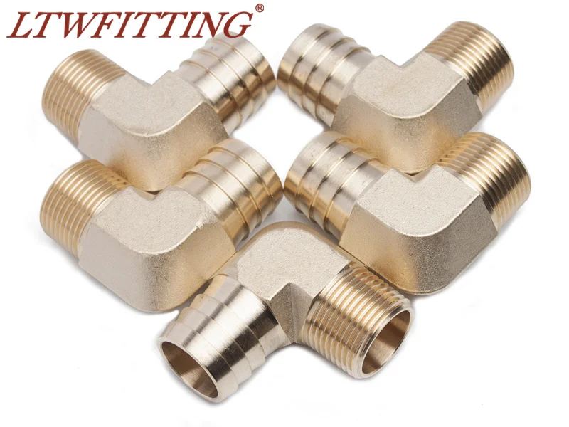 LTWFITTING 90 градусов локоть латунный Барб фитинг 1 &quotID Hose x 3/4&quot Мужской NPT топливо
