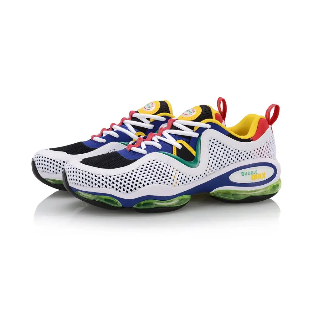 Li-Ning/Мужская обувь BUBBLE MAX II для образа жизни с воздушной подушкой; спортивная обувь с дышащей сеткой в стиле ретро; кроссовки для отдыха; AGLP001 YXB263
