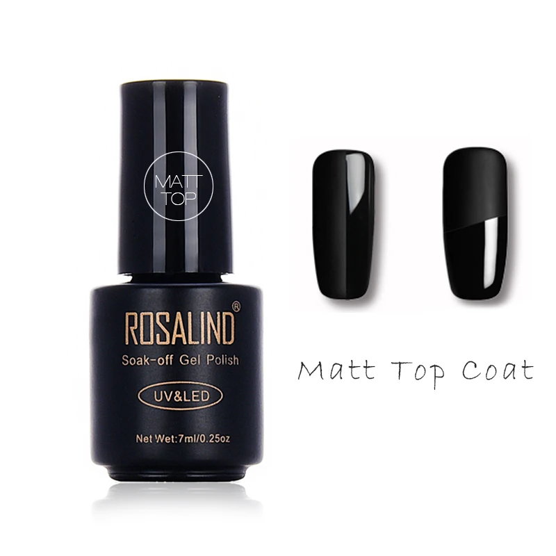 Гель лак для ногтей Rosalind 7 мл матовый верхний слой УФ светодиодный долговечный
