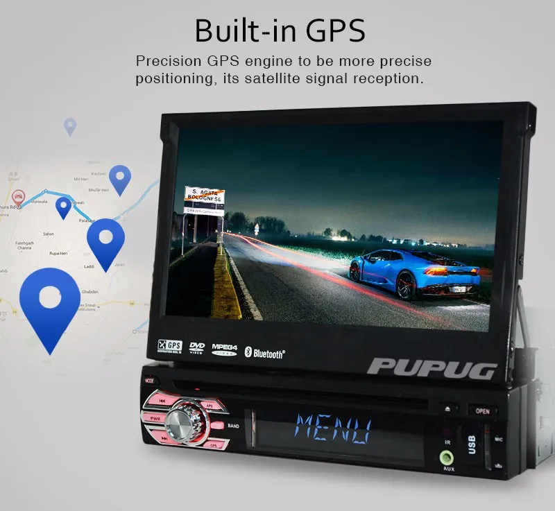 7 &quotУниверсальный 1 Din автомобильный аудио dvd-плеер + радио gps-навигация Авторадио