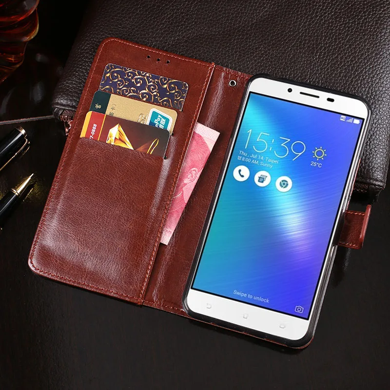 Роскошный кожаный флип чехол для Asus ZenFone 3 Max ZC553KL задняя крышка защитный телефона