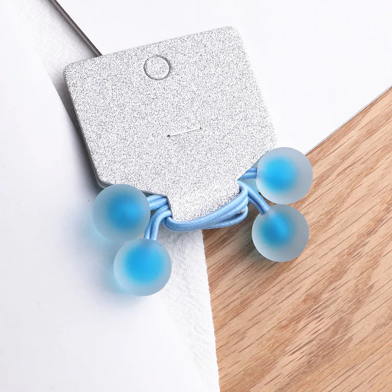 8 sky blue 2 шт./лот, цветной акриловый шарик в форме резинки для волос для девочек, держатель для конского хвоста, милая резинка, Детские аксессуары для волос - Цвет: 8 sky blue
