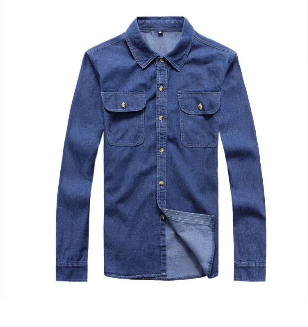 Мужская джинсовая рубашка с длинным рукавом TA1349 свободная большого размера 2019 |