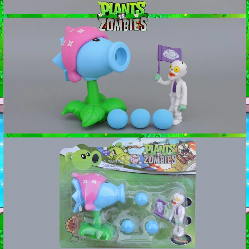 Горячая продажа последнего стиля ручных офисных игр PVZ Plants vs Zombies Peashooter PVC Action Figure toys Model лучшие рождественские подарки.