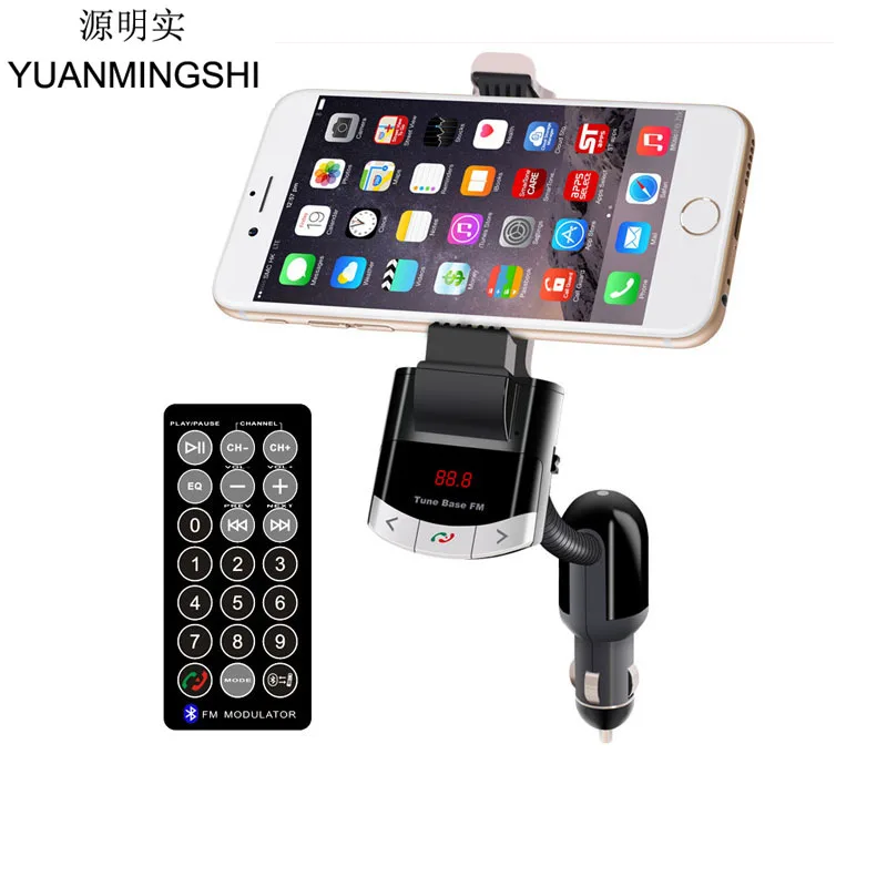 YUANMINGSHI Bluetooth автомобильный комплект держатель для телефона Hands free вызов fm