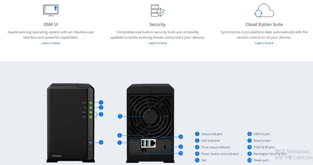 NAS Synology дисковая станция DS218play 2-отсек бездисковый nas сервер nfs Сетевое хранилище Облачное хранилище NAS дисковая станция 2 года гарантии