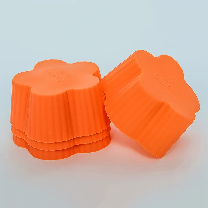 6 Шт./лот Цветок Форма Силиконовая Мягкая Круглый Торт Плесень Маффин Шоколад