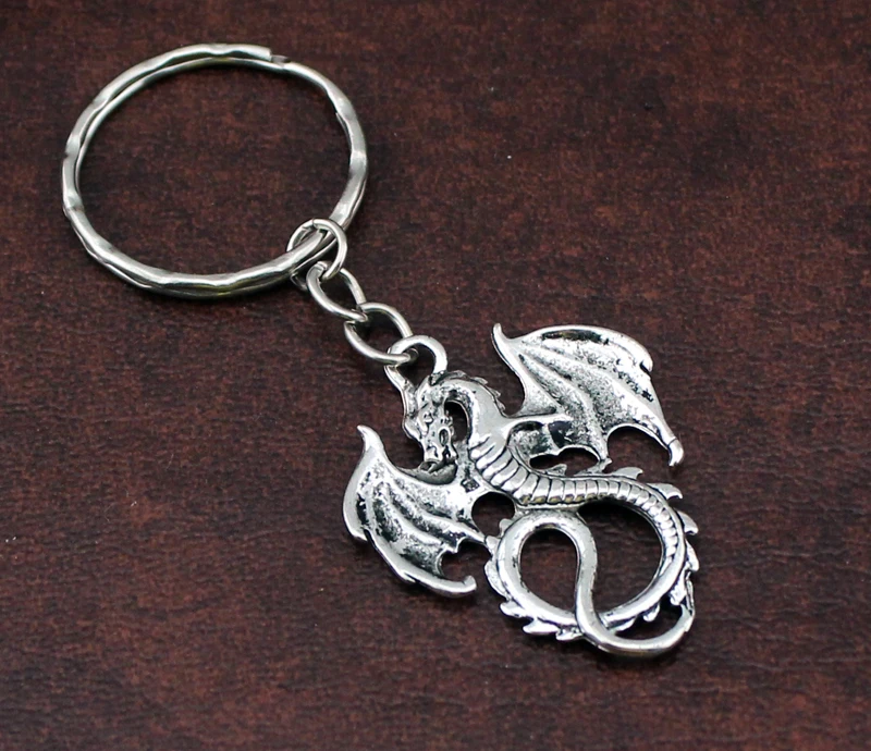 Silver Fly Dragon Keychains & Key Rings Chains Accessories For Car Ring Jewelry Findings | Украшения и аксессуары