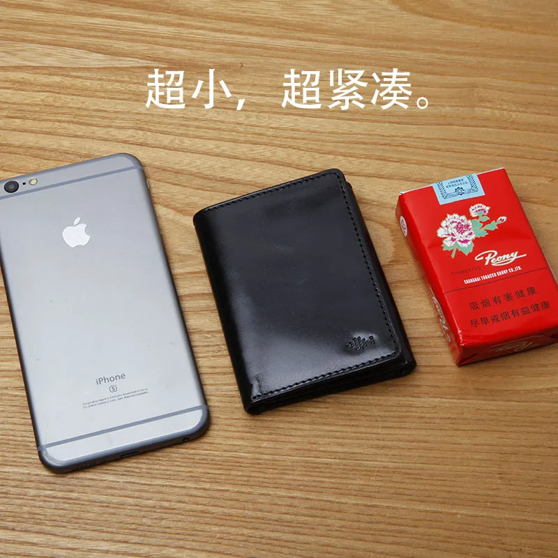 Мужской кожаный маленький кошелек LANSPACE итальянский мини-кошелек тройного