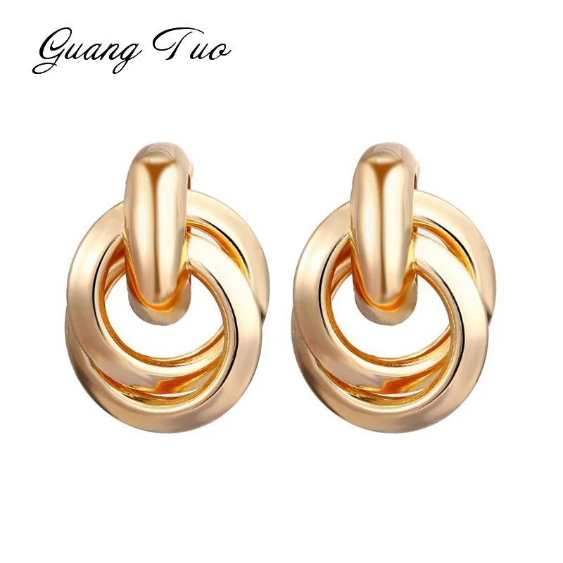 

Fashion Gold Metal Stud Earrings for Women Steam Punk Big Round Design Statement Earrings Jewelry Geometric Brincos Gift