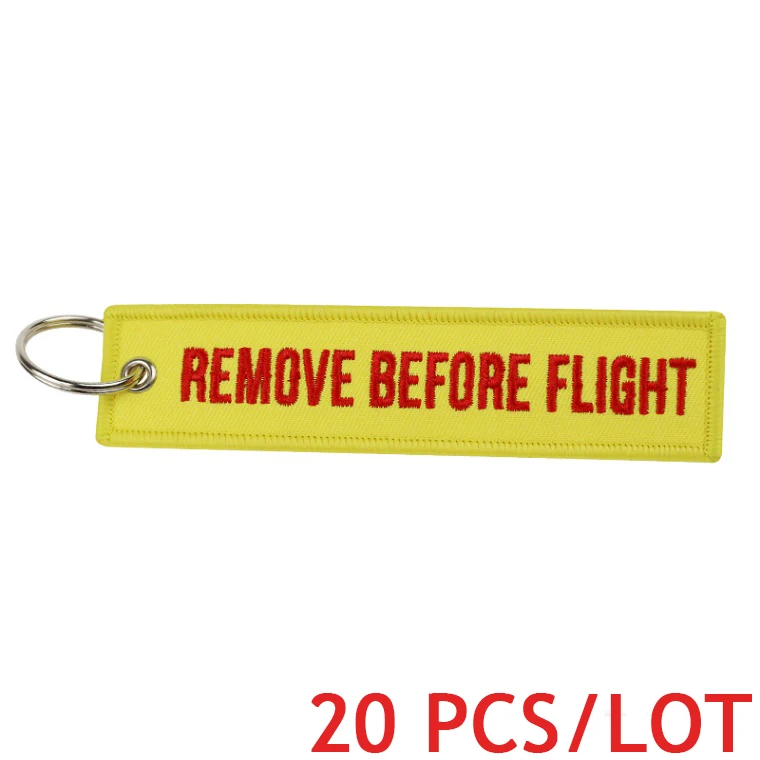 Yellow Red Удалить перед полетом Airworthy тег брелки модный брелок для авиационных тегов OEM брелки модные ювелирные изделия 20 шт./партия - Цвет: Yellow Red