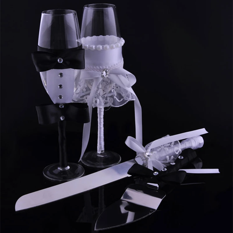 1 пара Набор бокалов для торта и вина|knives knife|cup cupschampagne toast wedding |