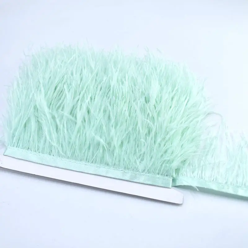 Mint Green 1 м/лот, отделка из кожи, перья страуса, 8-10 см, перья для рукоделия, рукоделия, шитья, сделай сам, платья, шлейфы, вечерние украшения - Цвет: Mint Green